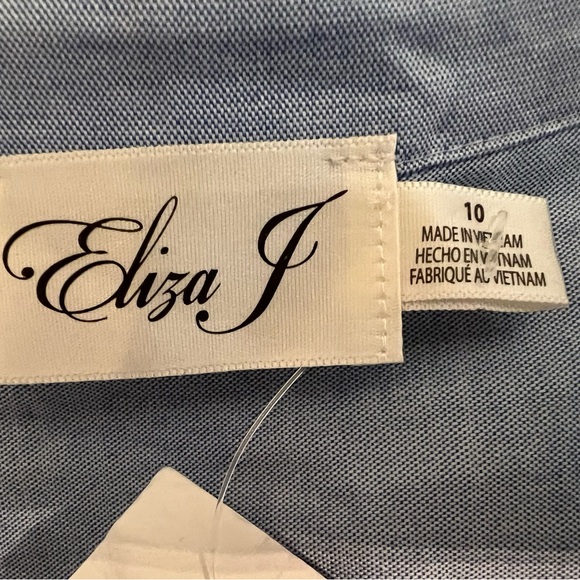 Eliza J NWT Long Sleeve Tiered Shirtdress size 10 - Picture 8 of 9